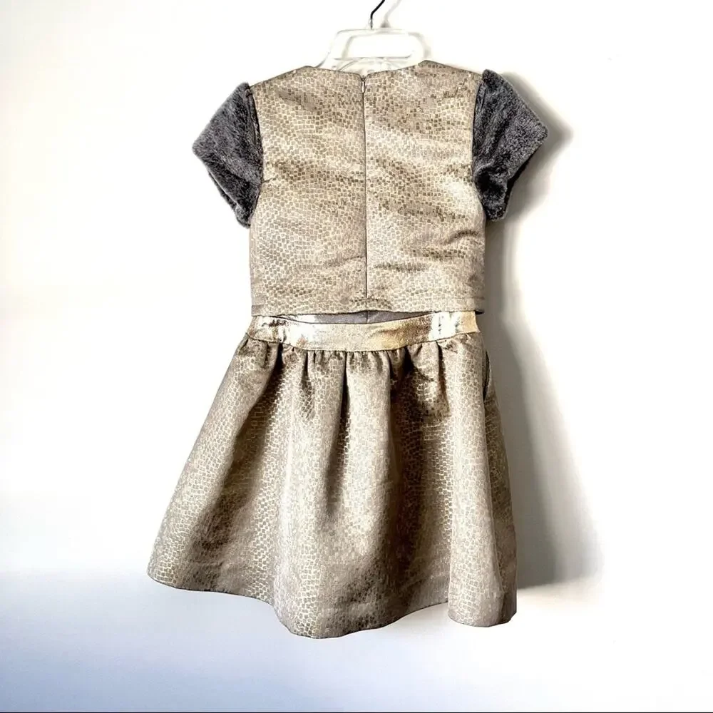 Imoga Miranda girls gold tone special occasion dress size 4